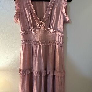 Pinch Pink Ruffled Sleeveless Dress